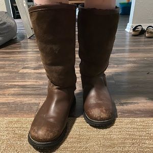Ugg fur and leather brooks classics boots